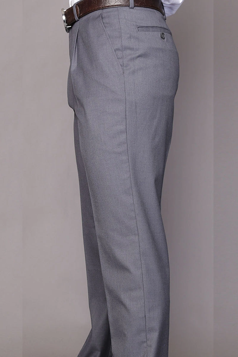 Charcoal Graue Wolle Herrenhose Klassisch Weit Bequem Große Größen Stilvoll Elegant Perfekt