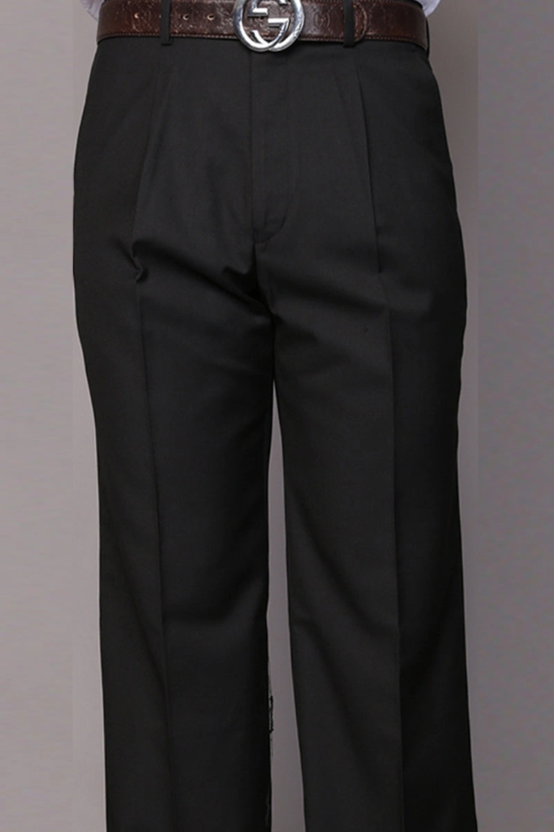 Schwarze Herrenhose aus 100% Wolle Klassischer Schnitt mit Bundfalte Eleganz für jeden Anlass
