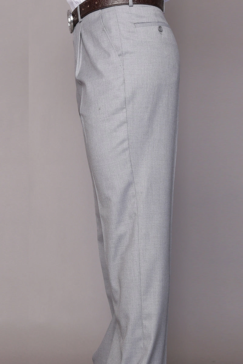Herren Wolle Klassisch Elegante Hose XXL Grau Stilvoller Auftritt Komfortabel & Zeitlos